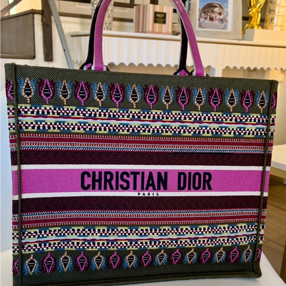 Dior Pink multi-colored Book Tote Bag